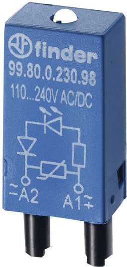Finder Steekmodule Met varisator, Met display, LED 99.80.0.024.08 10 stuk(s)