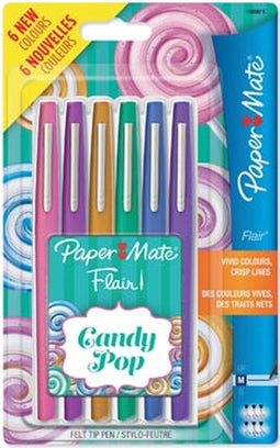 Fineliner papermate flair candy pop m 6st assorti