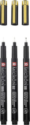Fineliner sakura pigma micron black and gold 3st