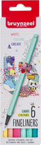 Fineliner - set 6 pastel kleuren - Bruynzeel
