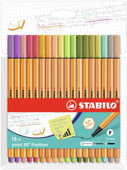 Fineliner stabilo point 88/18 f ass 18st | 5 stuks