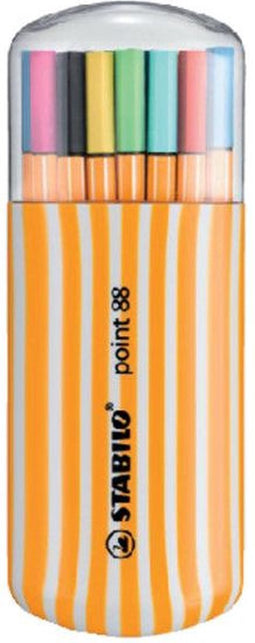 Fineliner stabilo point 88/20 zebra-etui f assorti | 10 stuks