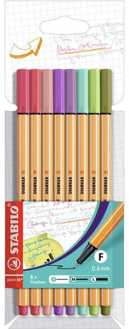 Fineliner stabilo point 88/8 f assorti | 10 stuks
