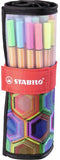 Fineliner Stabilo point 88 Arty edition roletui zwart à 25 kleuren | 5 stuks