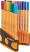 Fineliner STABILO point 88 ColorParade antraciet/oranje etui à 20 kleuren | 10 stuks