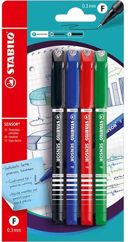 Fineliner stabilo sensor 14900 f ass 4st