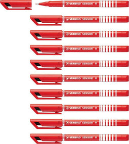 Fineliner STABILO Sensor 187/40 rood | 10 stuks