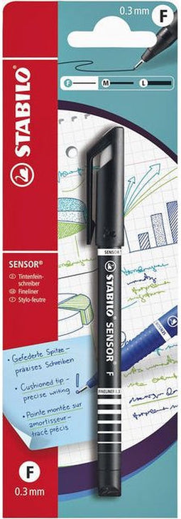 Fineliner STABILO Sensor zwart blister | 10 stuks