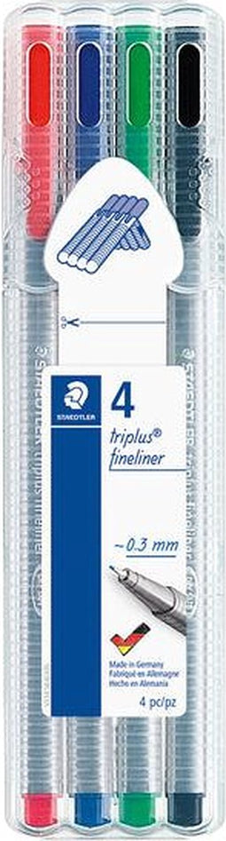 Fineliner staedtler triplus 334 0.3mm ass 4st | 10 stuks