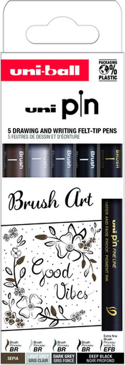 Fineliner uni-ball pin brush art assortui