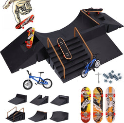 Fingerboard skatepark - 6 Ramps - 3 skateboards - 1 BMX - Vinger - Tech - Finger Skateboard – Mini – Skate ramp - Deck