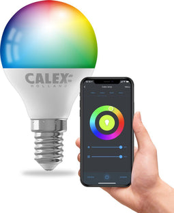 Calex Slimme Lamp - Wifi LED Verlichting E14 - Dimbaar RGB en Warm Wit licht 4.9W (8712879146353)