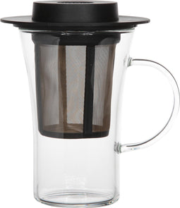 Finum Theeglas En Filter En Deksel - Zwart