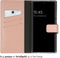 Selencia Hoesje Geschikt voor Samsung Galaxy S23 Ultra Hoesje Met Pasjeshouder - Selencia Echt Lederen Bookcase - roze