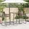 vidaXL - Tuinbartafel - 70x70x110 - cm - poly - rattan - grijs