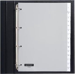 Tabbladen Quantore A4 4-Gaats 15-Delig Met Venster Onbedrukt Grijs Pp