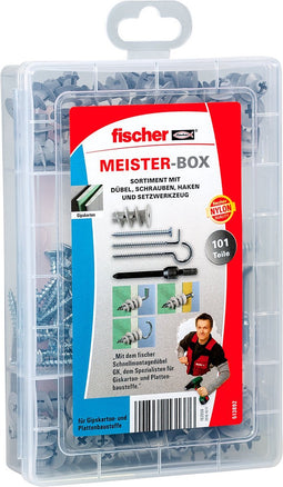 Fischer 513892 Meister-Box met GK-pluggen, schroeven, winkelhaken en ronde haken 101 onderdelen
