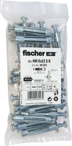 Fischer 6x52 S B Hollewandplug 60 mm 48043 20 stuk(s)