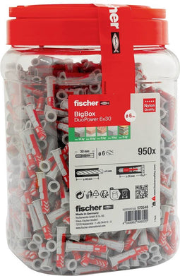 Fischer DuoPower Deuvelset 30 mm 6 mm 570548 950 stuk(s)