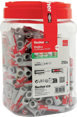 Fischer DuoPower Deuvelset 50 mm 10 mm 570550 210 stuk(s)