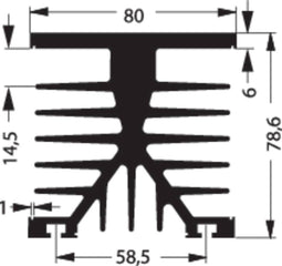 Fischer Elektronik SK 89 75 KL-SSR1 Koellichaam 1.2 K/W (l x b x h) 80 x 75 x 87 mm