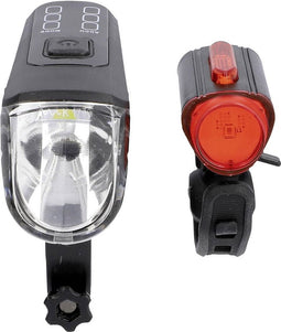 FISCHER FAHRRAD TWIN-60/30/15 Fietsverlichtingsset LED Zwart