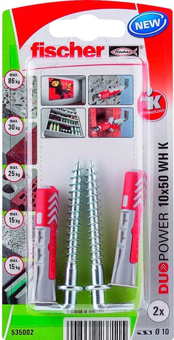 Fischer plug Duopower met winkelhaak 10x50mm (Per 2 stuks)