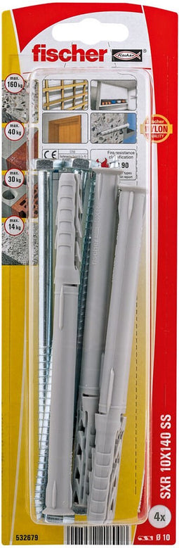 Fischer SXR 10 x 140 SS K NV Constructie plug 140 mm 532679 1 set(s)