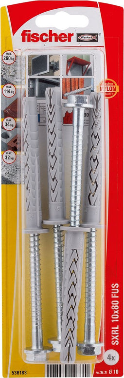 Fischer SXRL 10 x 80 FUS K NV Constructie plug 80 mm 536183 1 set(s)