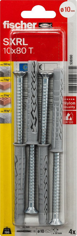 Fischer SXRL 10 x 80 T K NV Constructie plug 80 mm 536190 1 set(s)