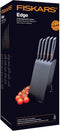 Fiskars Edge Messenset met Blok - Messenblok Zwart - 5 Messen - Vaatwasmachinebestendig