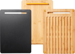 Fiskars FF Bamboo cutting board set 3pc - Snijplankenset