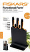 Fiskars FF Knife block plastic 5 knives - Messenblok
