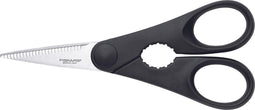 Fiskars Keukenschaar - RVS Schaar - Papierschaar met Flessenopener - Zwart