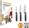 Fiskars Messenset - Keukenmessen 3-delig - Softtouch Antislipbekkleding - Koksmes - Schilmes - Klein Broodmes
