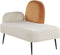 ARCEY - Chaise longue - Gebroken wit - Linkszijdig - Fluweel