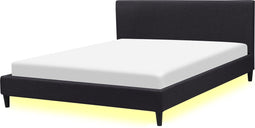 FITOU - Tweepersoonsbed LED - Zwart - 160 x 200 cm - Polyester