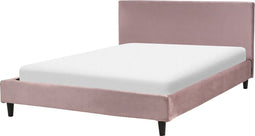 FITOU - Tweepersoonsbed - Roze - 140 x 200 cm - Fluweel