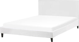 FITOU - Tweepersoonsbed - Wit - 160 x 200 cm - Fluweel