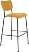 Zuiver Benson Barkruk - Zithoogte 75 Cm - Set Van 2 - Stof Okergeel - Zwart Metalen Frame