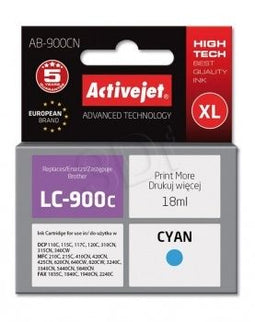 Activejet AB-900CN - Inktcartridge - Cyaan - Compatibel met Brother DCP MFC FAX modellen