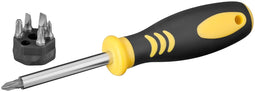 Fixpoint screwdriver with magnetic bit holder - set with 6 magnetic, interchangeable bits for screwd