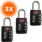 Dutch Quality® TSA Kofferslot 3-Cijferig - Cijferslot - TSA-goedgekeurd - Zwart (3-pack)