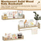 Woltu Set van 3 Montessori boekenplanken voor aan de Muur - 60 x 14 x 15 cm - Massief Grenenhout -