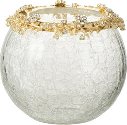 J-Line kaarshouder Volve - metaal/glas - goud/transparant - large