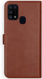 Selencia Hoesje Geschikt voor Samsung Galaxy M31 Hoesje Met Pasjeshouder - Selencia Echt Lederen Bookcase - Lichtbruin