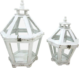 Outdoor Living lantaarn Sierra Nevada - wit hout