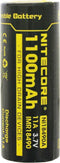 Nitecore IMR18490 met 1100 mAh, 3,6 V - 3,7 volt platte bovenkant zonder kop met positieve pool plat 49,05x18,5 mm, uiteindelijke laadspanning max. 4.2V