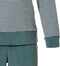 Pastunette badstof dames pyjama - Lange mouwen - Groene top met grijze strepen - Groen