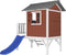 AXI Beach Lodge XL Speelhuis in Rood - Met Verdieping en Blauwe Glijbaan - Speelhuisje voor de tuin / buiten - FSC hout - Speeltoestel voor kinderen
